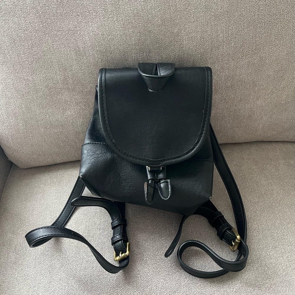 Urban Outfitters x Street Level Black Vegan Leather Backpack